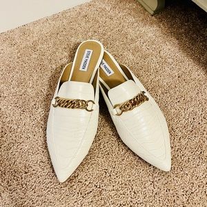 Steve Madden White Mules